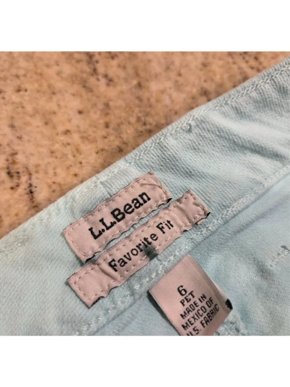 New! L.L. Bean Favorite Fit Jean Skirt Size 6 Petite Aqua Beach Glass Stretch